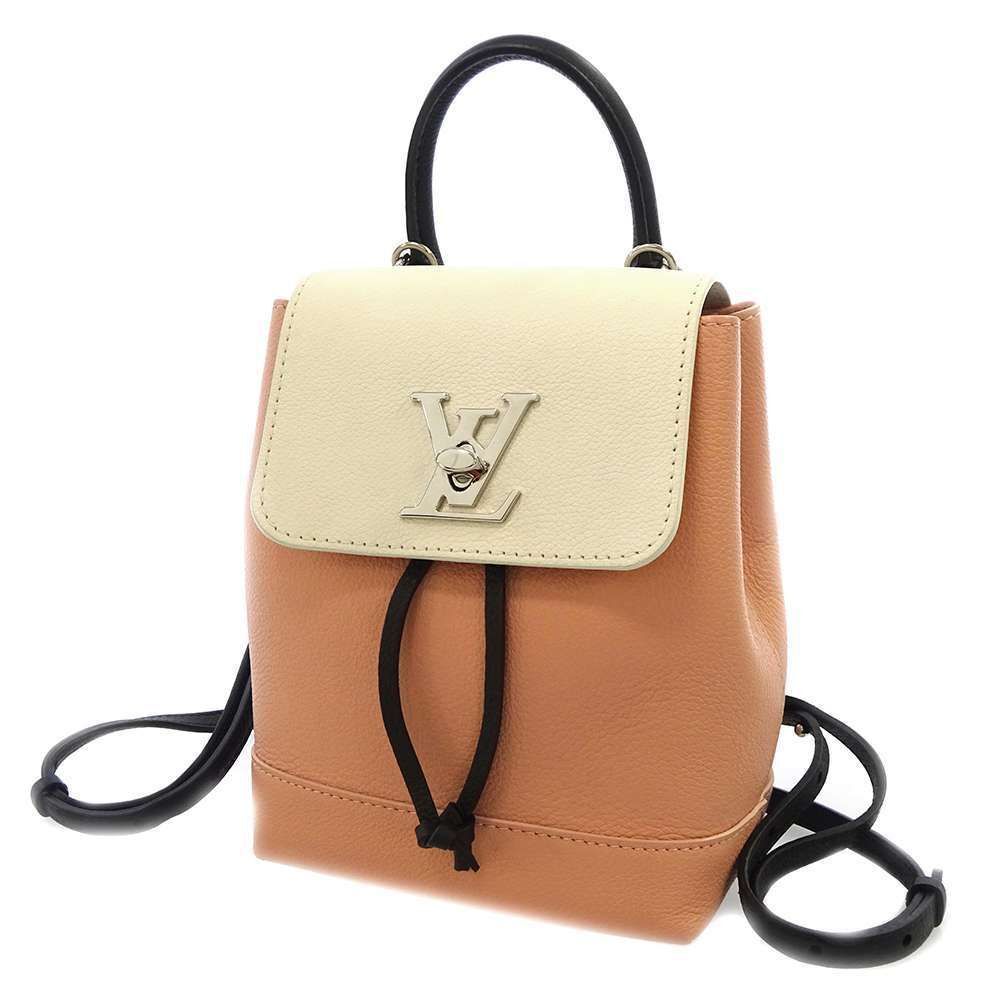 Louis Vuitton Lock Me Mini Leather Silver Hardware Backpack